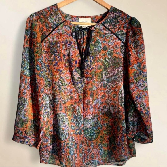 Anthropologie Tops - Anthropologie EDME & ESYLLTE Paisley Tassel Boho Blouse | Size Medium